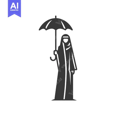 Woman in Abaya Holding an Umbrella