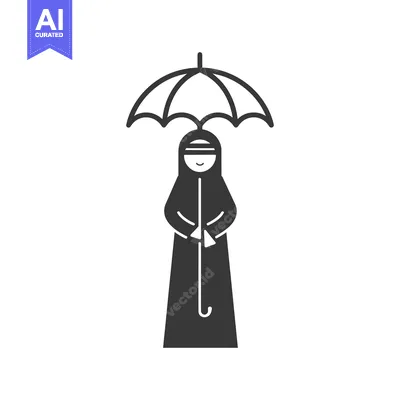 Woman in Abaya Holding an Umbrella