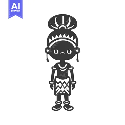 A Black Silhouette of an African Woman in Traditional Clothing