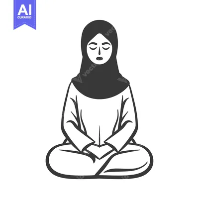 Woman in a headscarf sitting in a meditative pose