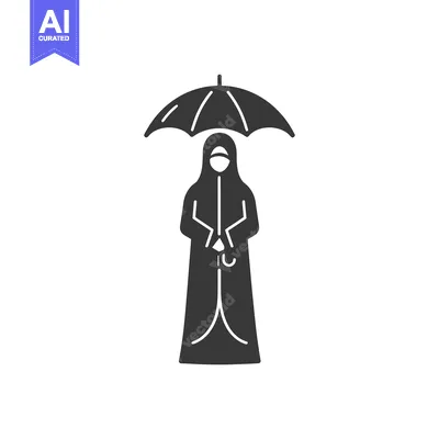 Woman in a Hijab Holding an Umbrella