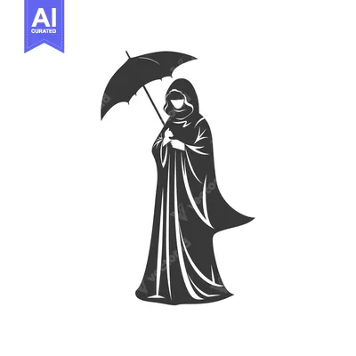 Aset premium populer: Woman in a Long Robe Holding an Umbrella