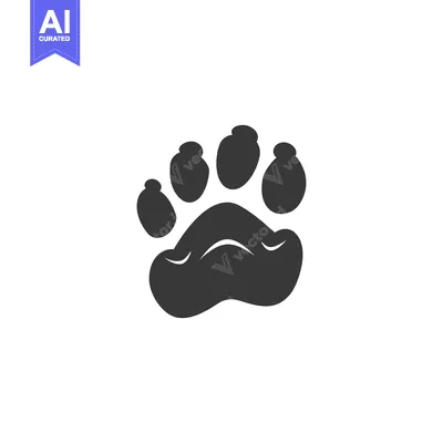Aset premium populer: A Black Silhouette of an Animal Paw Print