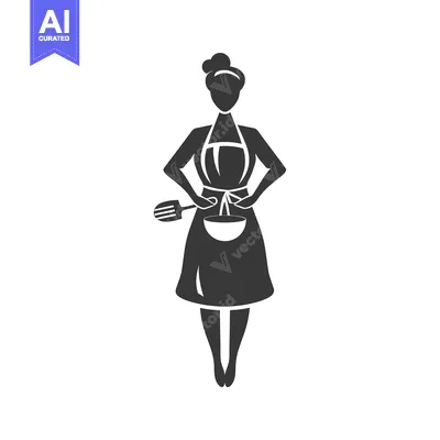 Woman in Apron Holding Bowl and Spatula