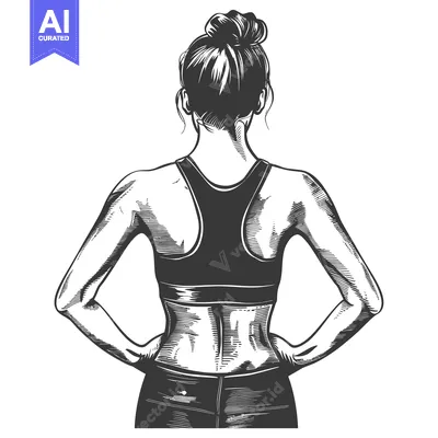 Woman in a Sports Bra and Pants from Behind