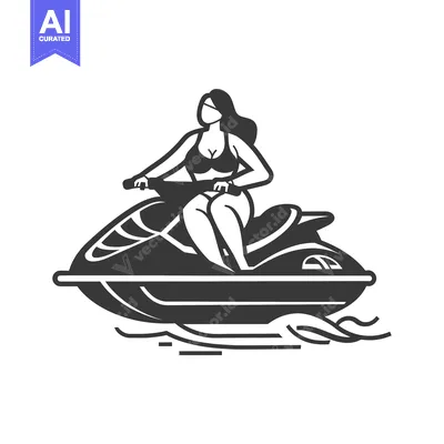 Woman in Bikini Riding a Jet Ski on the Water