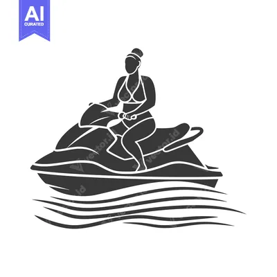 Woman in Bikini Riding a Jet Ski on Waves