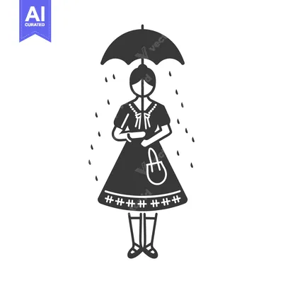 Woman in Dress Holding Umbrella Under Rain