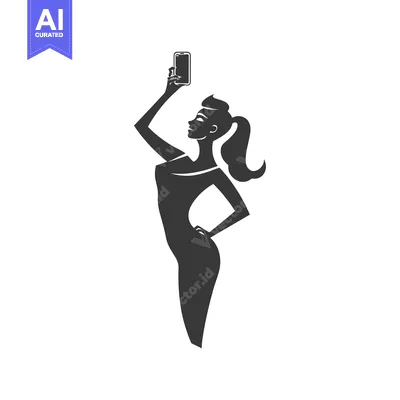 Woman in dress taking selfie with smartphone