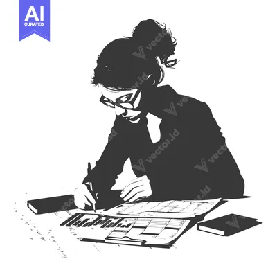 Woman in Glasses Writing on Spreadsheet with Pen