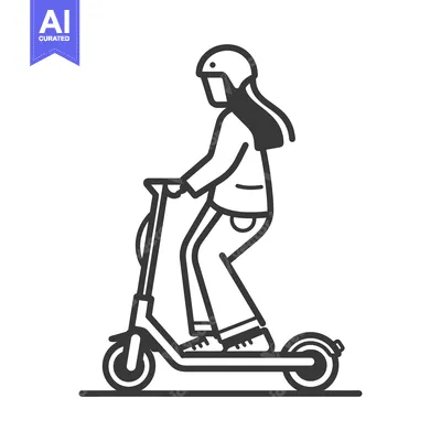 Woman in Helmet Riding an Electric Scooter