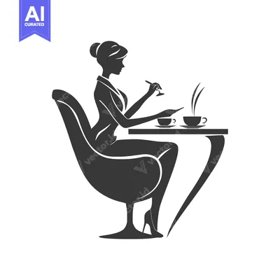 Aset premium populer: Woman in High Heels Sitting at a Table with a Cup of Coffee