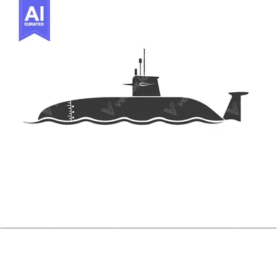 Aset premium populer: A Black Silhouette of a Submarine in Water