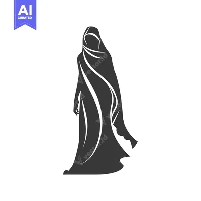 A Black Silhouette of a Woman in an Abaya