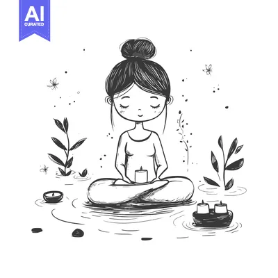 Woman in Lotus Pose with Candles and Flowers