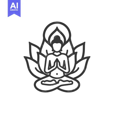 Woman in Lotus Position with Hands in Prayer Pose