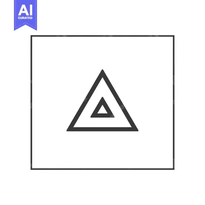 Aset desain premium: A Black Triangle Inside a Black Square on White Background
