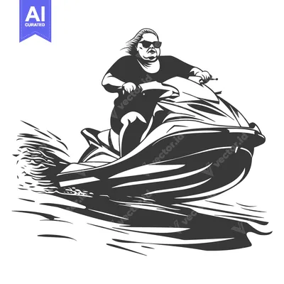 Woman in Sunglasses Riding a Jet Ski Through Waves