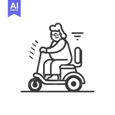 Woman in Sunglasses Riding a Mobility Scooter