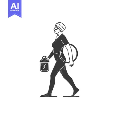 Woman in Swimsuit Walking with a Pool Float and Cooler