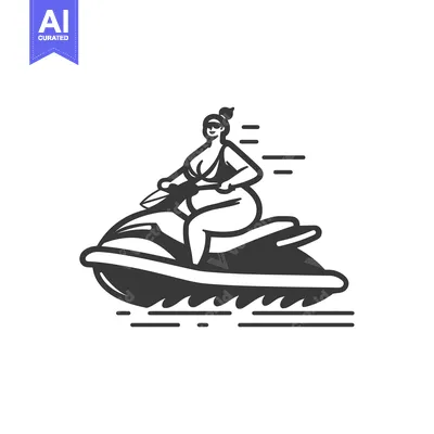 Woman in Swimwear Riding a Jet Ski at High Speed