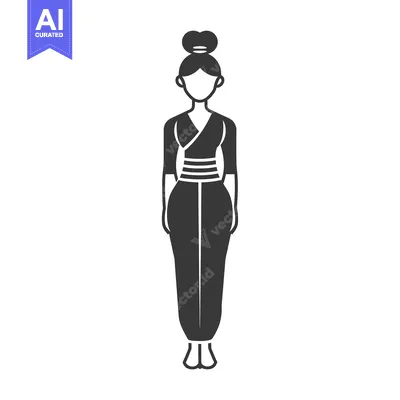 Aset premium populer: Woman in Traditional Asian Clothing with Hair in a Bun