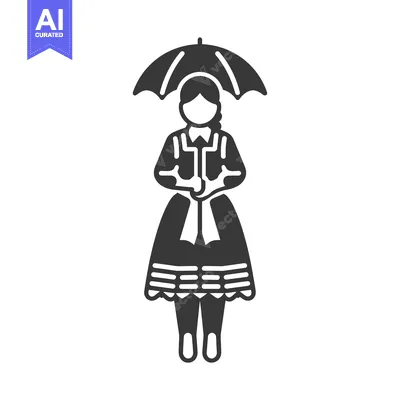 Woman in traditional dress holding an umbrella