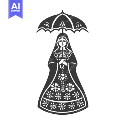 Aset premium populer: Woman in Traditional Dress Holding an Umbrella
