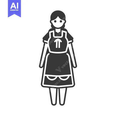 Woman in Traditional German Dirndl Dress with Apron
