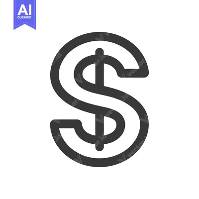 Aset premium populer: A bold outlined black dollar sign symbol