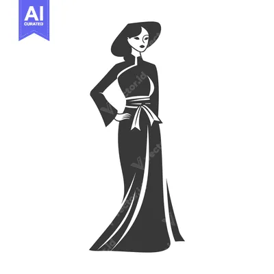 Woman in Traditional Vietnamese Ao Dai Dress