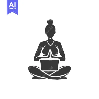 Woman in Yoga Pose with Laptop