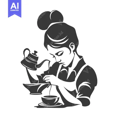 Woman Pouring Coffee From Kettle into Cup