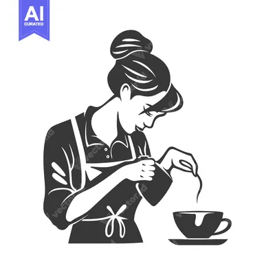 Woman Pouring Milk into a Cup of Coffee