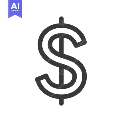 Premium design asset: A bold outline of the US dollar sign