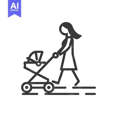 Woman pushing a stroller with a baby inside