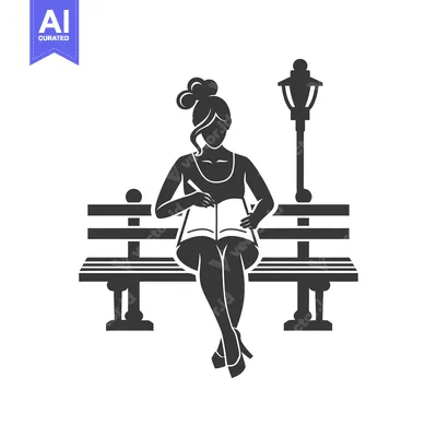 Woman Reading a Book on a Bench Under a Streetlight