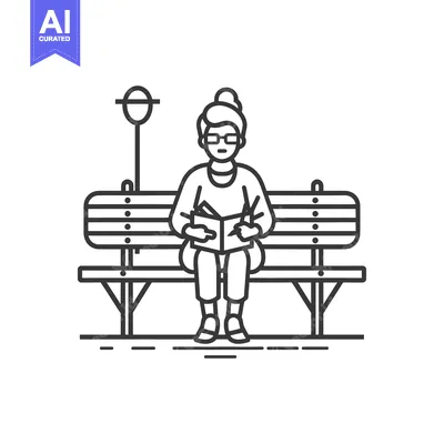 Woman Reading a Book While Sitting on a Bench