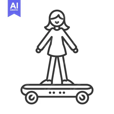 Woman riding a hoverboard with a happy expression