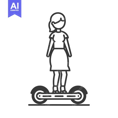 Woman Riding a Hoverboard with a Ponytail
