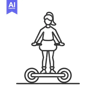 Popular premium asset: Woman Riding a Hoverboard with a Ponytail