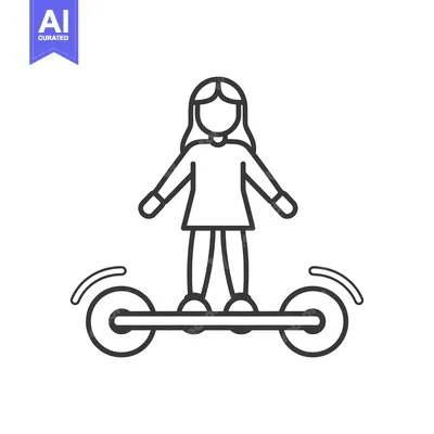 Woman riding a hoverboard with spinning wheels