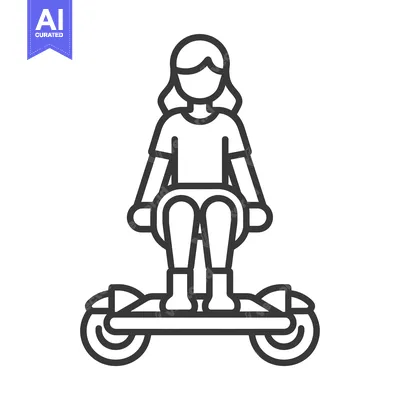 Woman Riding a Hoverboard with Two Wheels
