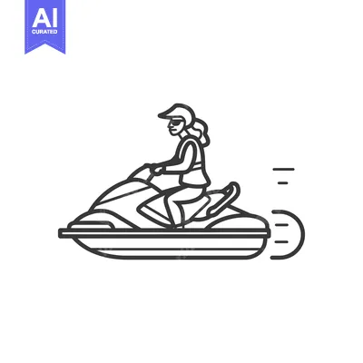 Woman Riding a Jet Ski at High Speed