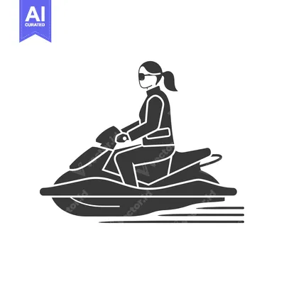 Woman Riding a Jet Ski on Water