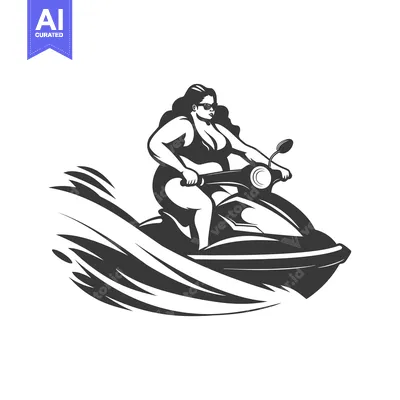 Woman Riding a Jet Ski on Waves