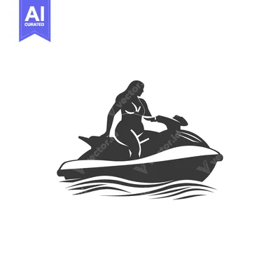 Woman Riding a Jet Ski on Waves