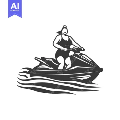 Woman Riding a Jet Ski on Waves