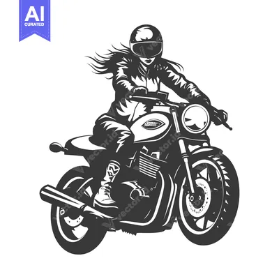 Woman Riding a Motorcycle in a Helmet