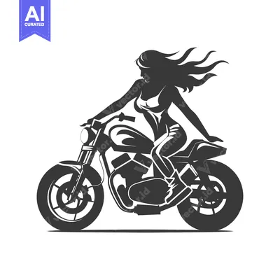 Woman Riding a Motorcycle with Long Flowing Hair